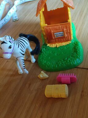 1990s littlest pet shop baby zebra playset